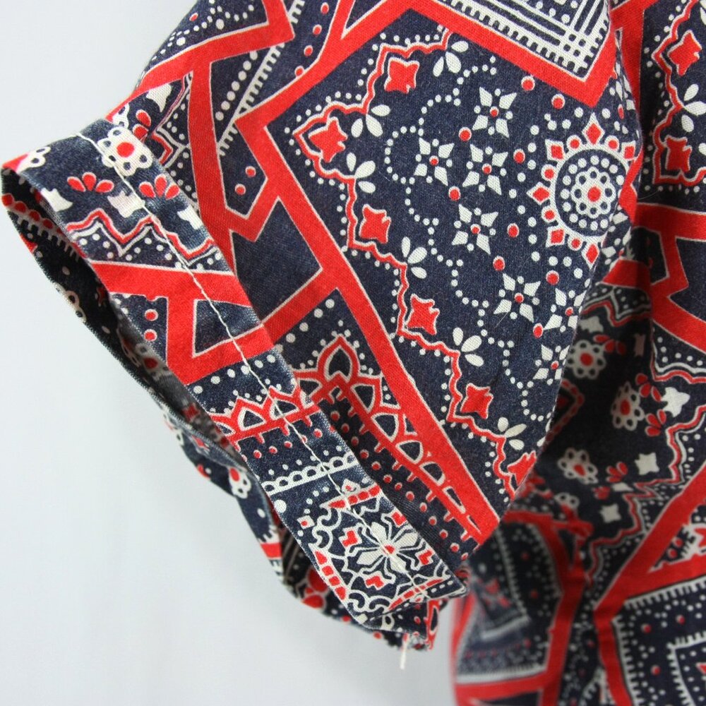 Vintage Sands Point Now Generation Bandana Patchwork Boys Short Sleeve Shirt S M - Picture 5 of 7